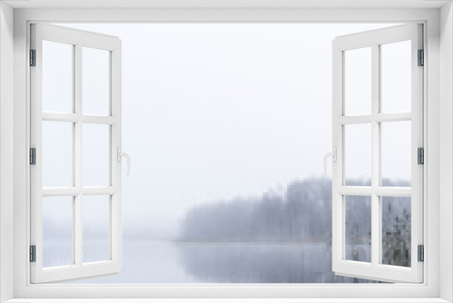 Fototapeta Naklejka Na Ścianę Okno 3D - fog over lake