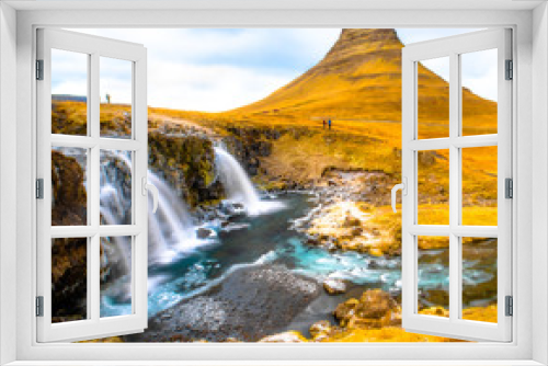 Fototapeta Naklejka Na Ścianę Okno 3D - Iceland Waterfalls and Mountains