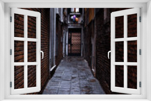 Fototapeta Naklejka Na Ścianę Okno 3D - alley in old town