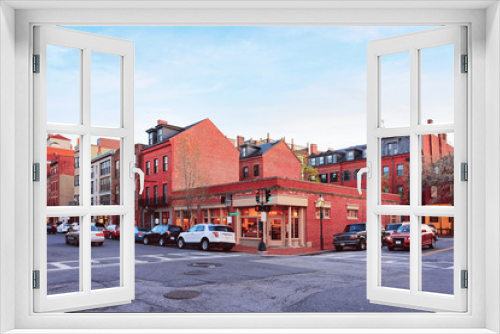 Fototapeta Naklejka Na Ścianę Okno 3D - Crossroads of Mount Vernon Street and Charles Street Boston