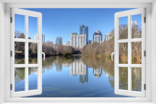 Fototapeta Naklejka Na Ścianę Okno 3D - Atlanta, Georgia cityscape with reflections