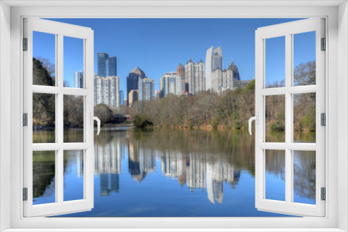 Fototapeta Naklejka Na Ścianę Okno 3D - Atlanta, Georgia city center with reflections