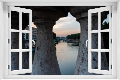 Fototapeta Naklejka Na Ścianę Okno 3D - Bridge sunsent rome italy