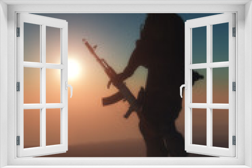 Fototapeta Naklejka Na Ścianę Okno 3D - Soldier