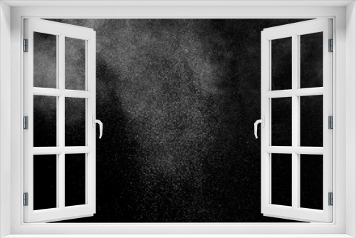Fototapeta Naklejka Na Ścianę Okno 3D - White powder explosion on black background. Abstract white dust texture.