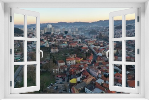 Fototapeta Naklejka Na Ścianę Okno 3D - Tuzla, Bosnia & Herzegovina View form sky at main square