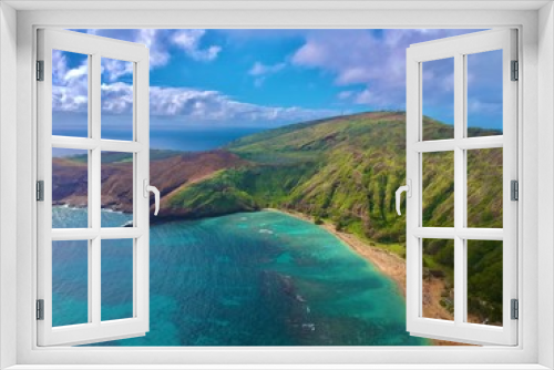 Fototapeta Naklejka Na Ścianę Okno 3D - Beautiful Aerial View of Honolulu Hawaii in Oahu 