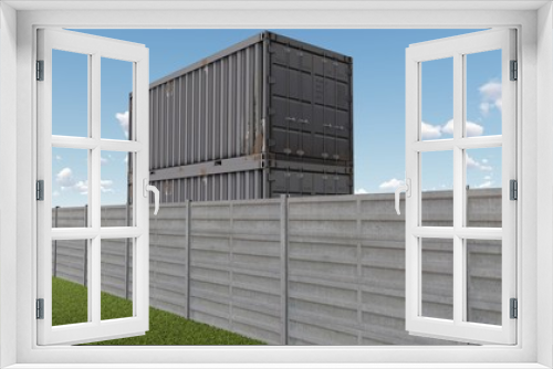 Fototapeta Naklejka Na Ścianę Okno 3D - Fence in Nature 3D Rendering