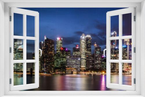 Fototapeta Naklejka Na Ścianę Okno 3D - Singapore Skyline at night