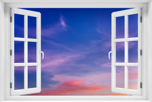 Fototapeta Naklejka Na Ścianę Okno 3D - Beautiful blue-pink pre-sunset sky. Space for text. Background.