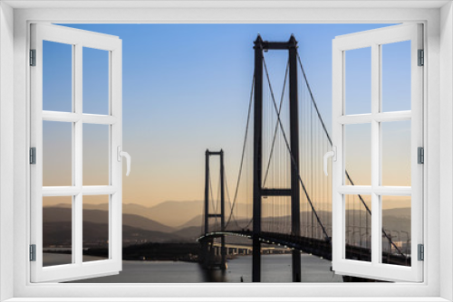 Fototapeta Naklejka Na Ścianę Okno 3D - Sunset on Osmangazi Bridge