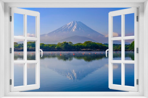 Fototapeta Naklejka Na Ścianę Okno 3D - 精進湖と富士山