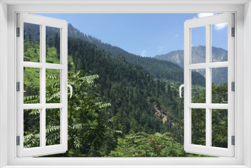Fototapeta Naklejka Na Ścianę Okno 3D - clear sky below green trees in Naran Pakistan
