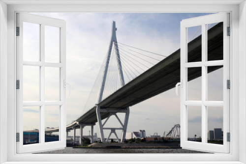 Fototapeta Naklejka Na Ścianę Okno 3D - Osaka highway on bridge