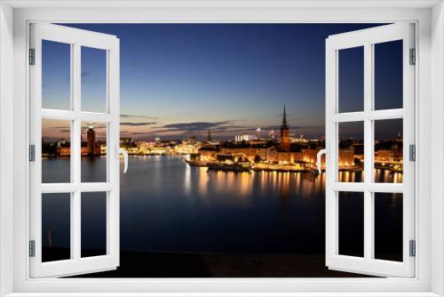 Fototapeta Naklejka Na Ścianę Okno 3D - night view of Stockholm from a height