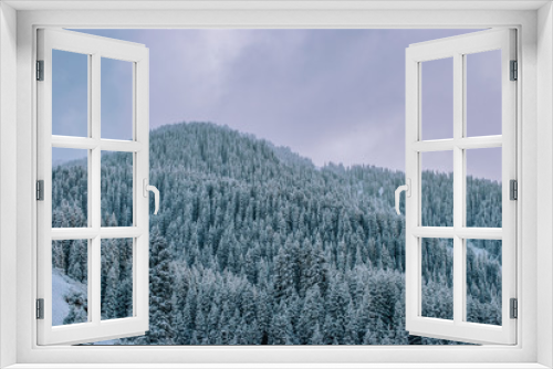 Fototapeta Naklejka Na Ścianę Okno 3D - winter mountains 