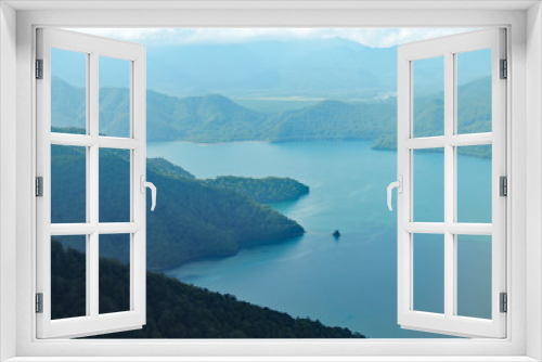 Fototapeta Naklejka Na Ścianę Okno 3D - Beautiful Lake and Mountains (Chuzenji lake, Nikko, Tochigi, Japan)