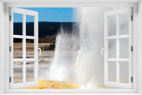 Fototapeta Naklejka Na Ścianę Okno 3D - Geyser Erupting in Yellowstone National Park