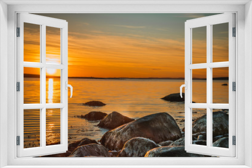 Fototapeta Naklejka Na Ścianę Okno 3D - Zachód słońca w Parku Narodowym Ytre Hvaler w Norwegii