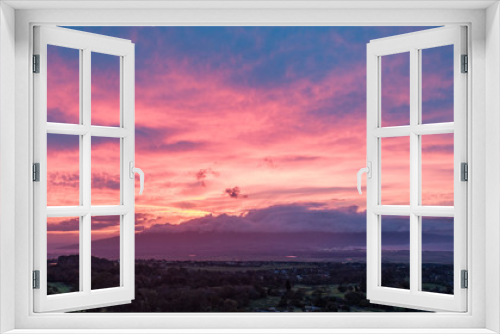 Fototapeta Naklejka Na Ścianę Okno 3D - Sunset from Maui via drone