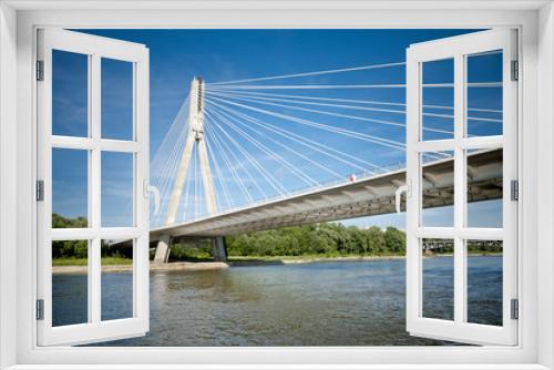 Fototapeta Naklejka Na Ścianę Okno 3D - Modern bridge over river