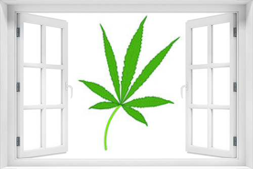 Fototapeta Naklejka Na Ścianę Okno 3D - cannabis leaves on white background