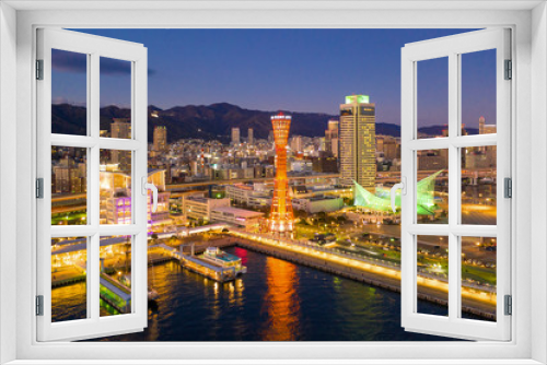 Fototapeta Naklejka Na Ścianę Okno 3D - skyline cityscape of Kobe, Japan