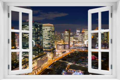 Fototapeta Naklejka Na Ścianę Okno 3D - skyline cityscape of Osaka in Japan