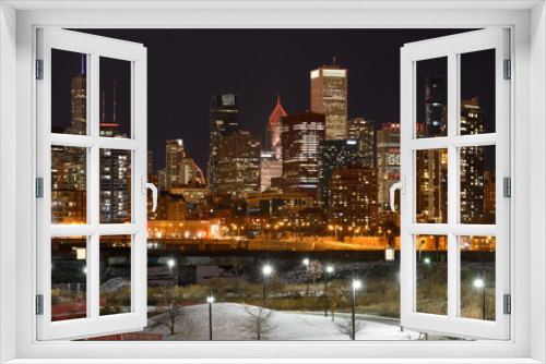 Fototapeta Naklejka Na Ścianę Okno 3D - Chicago at night