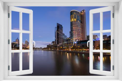 Fototapeta Naklejka Na Ścianę Okno 3D - Dusk over Yarra River, Melbourne