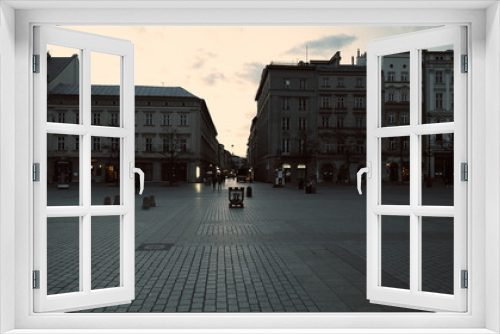 Fototapeta Naklejka Na Ścianę Okno 3D - Rynek (Main Square) in Krakow During Quarantine COVID-19