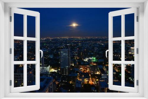 Fototapeta Naklejka Na Ścianę Okno 3D - Panorama Bangkok Rooftop bar de nuit