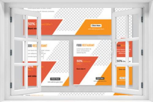 Food & Restuaruant Concept Web Bannar Set Design.