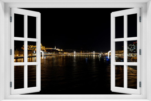 Fototapeta Naklejka Na Ścianę Okno 3D - Danube night scene in Budapest