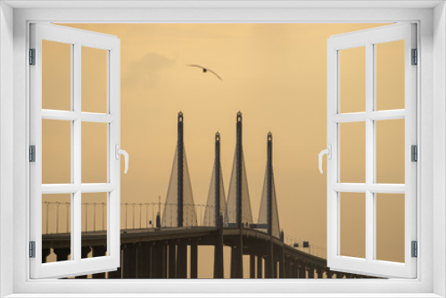Fototapeta Naklejka Na Ścianę Okno 3D - Penang bridge in morning.