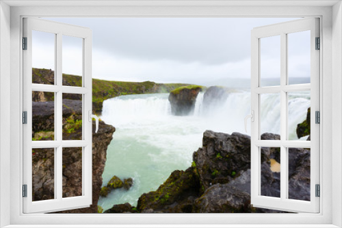 Fototapeta Naklejka Na Ścianę Okno 3D - Godafoss falls in summer season view, Iceland