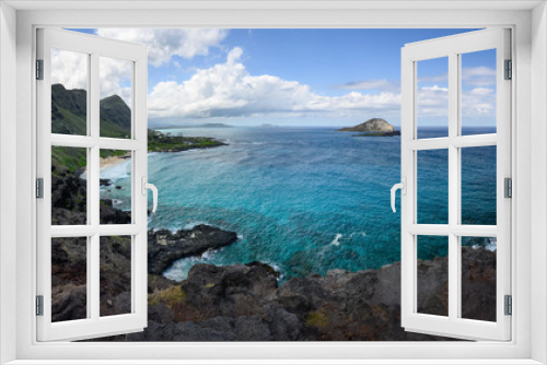 Fototapeta Naklejka Na Ścianę Okno 3D - South shore cliffs - Oahu, Hawaii