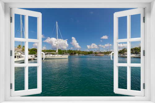 Fototapeta Naklejka Na Ścianę Okno 3D - Saint Vincent and the Grenadines, sailboats on mooring in Blue Lagoon