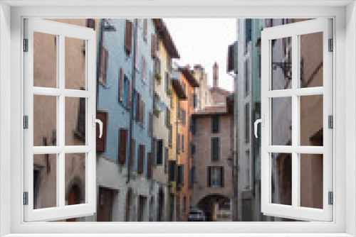Fototapeta Naklejka Na Ścianę Okno 3D - Typical street in Brescia Old Town, Lombardy, Italy.