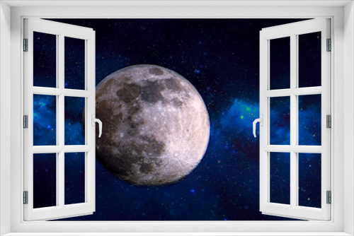 Fototapeta Naklejka Na Ścianę Okno 3D - Moon and stars