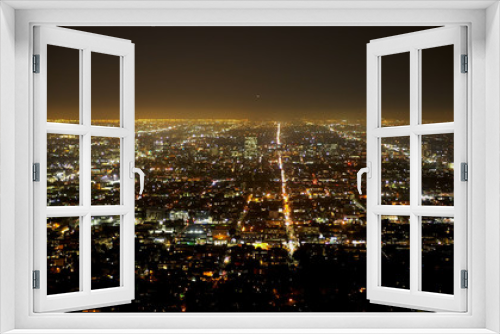 Fototapeta Naklejka Na Ścianę Okno 3D - The citylights of Los Angeles at night