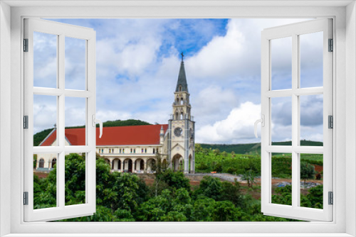 Fototapeta Naklejka Na Ścianę Okno 3D - church in the village bao loc vietnam asia