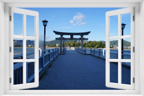 Fototapeta Naklejka Na Ścianę Okno 3D - Photograph of Yaotomi Shrine and Mikawa Bay. Yaotomi Shrine is also called Takeshima Benten.
