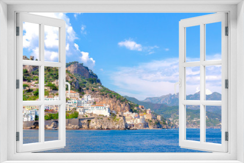 Fototapeta Naklejka Na Ścianę Okno 3D - Costiera Amalfitana dal mare 