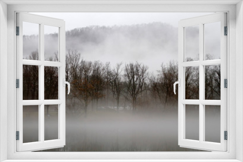 Fototapeta Naklejka Na Ścianę Okno 3D - Misty Mountain Landscape