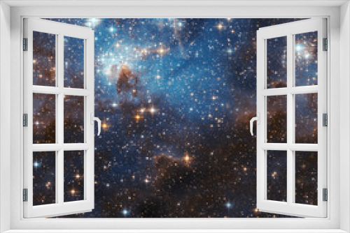 Fototapeta Naklejka Na Ścianę Okno 3D - Outer space seamless pattern. Blue abstract 