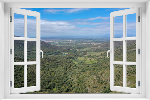 Fototapeta Naklejka Na Ścianę Okno 3D - Aerial drone photo of  mountains near the coast of Costa Brava, Spain.