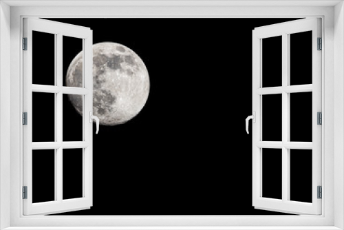 Fototapeta Naklejka Na Ścianę Okno 3D - Full moon on black sky background