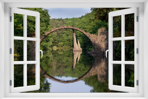 Fototapeta Naklejka Na Ścianę Okno 3D - Devil's bridge in the park Kromlau, Germany