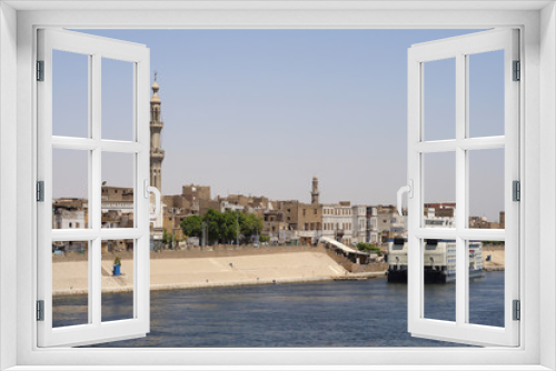Fototapeta Naklejka Na Ścianę Okno 3D - 
Nile and city of Esna in Egypt